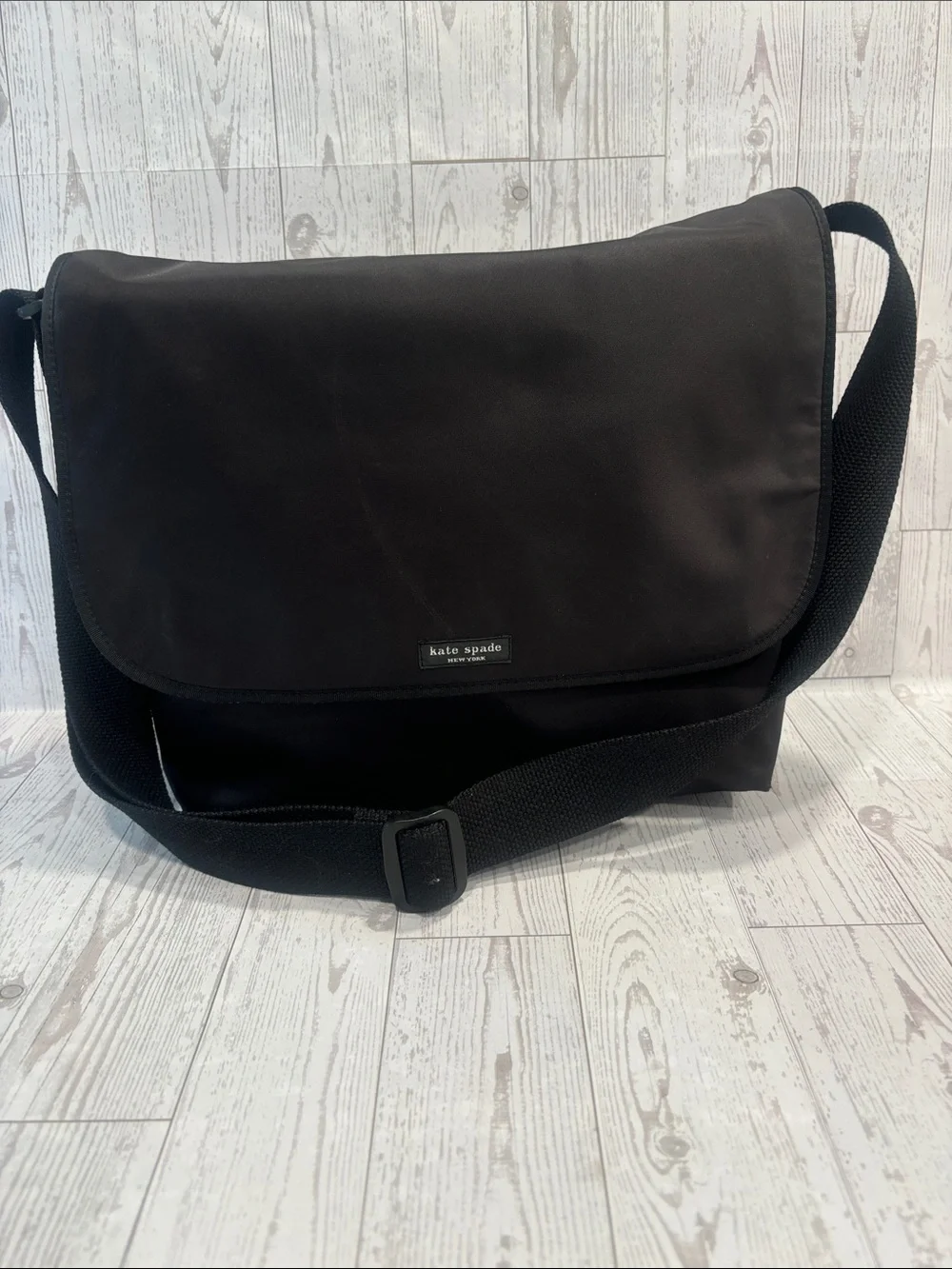 kate spade Black Nylon Laptop Messenger Bag with Adjustable Strap